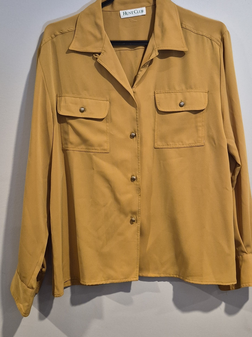 Hunt Club Women's Mustard Button-Front Utility Shirt Jacket